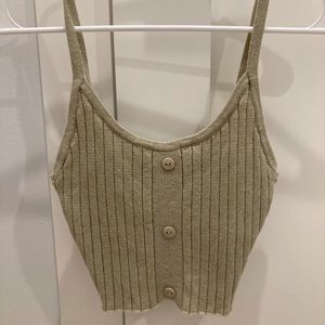 Forever 21 Green Ribbed Tank Top